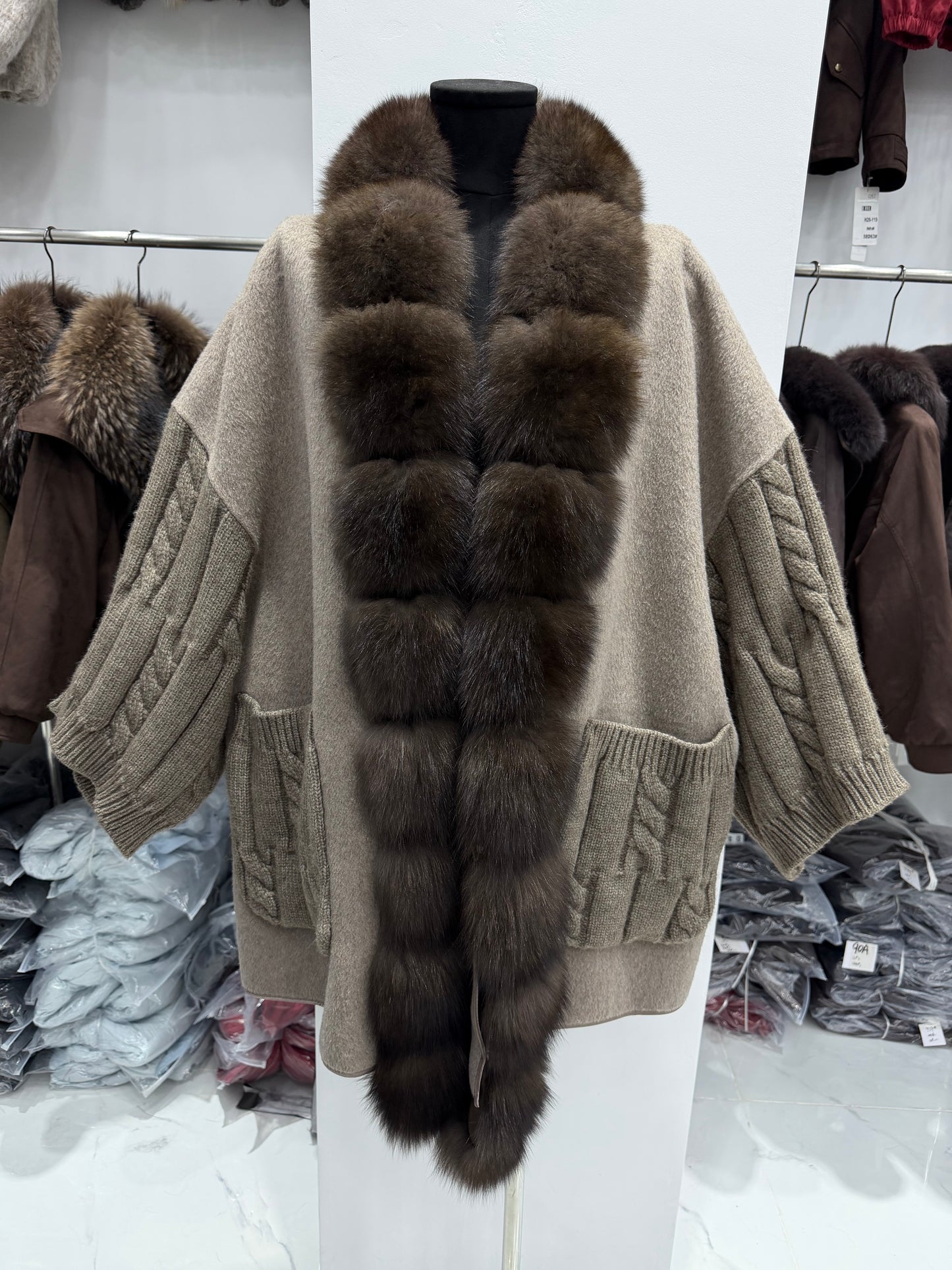 The Sielle Fox Fur Knit Jacket