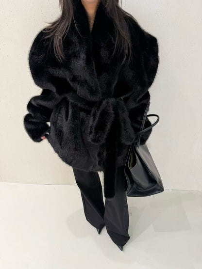 THE NOIR TEDDY | Faux Fur Coat