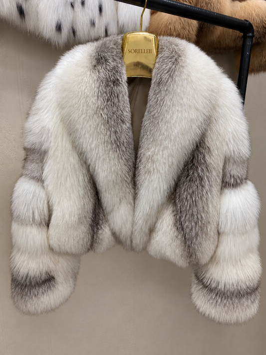 Zermatt - Fox Fur Jacket - Pearl White