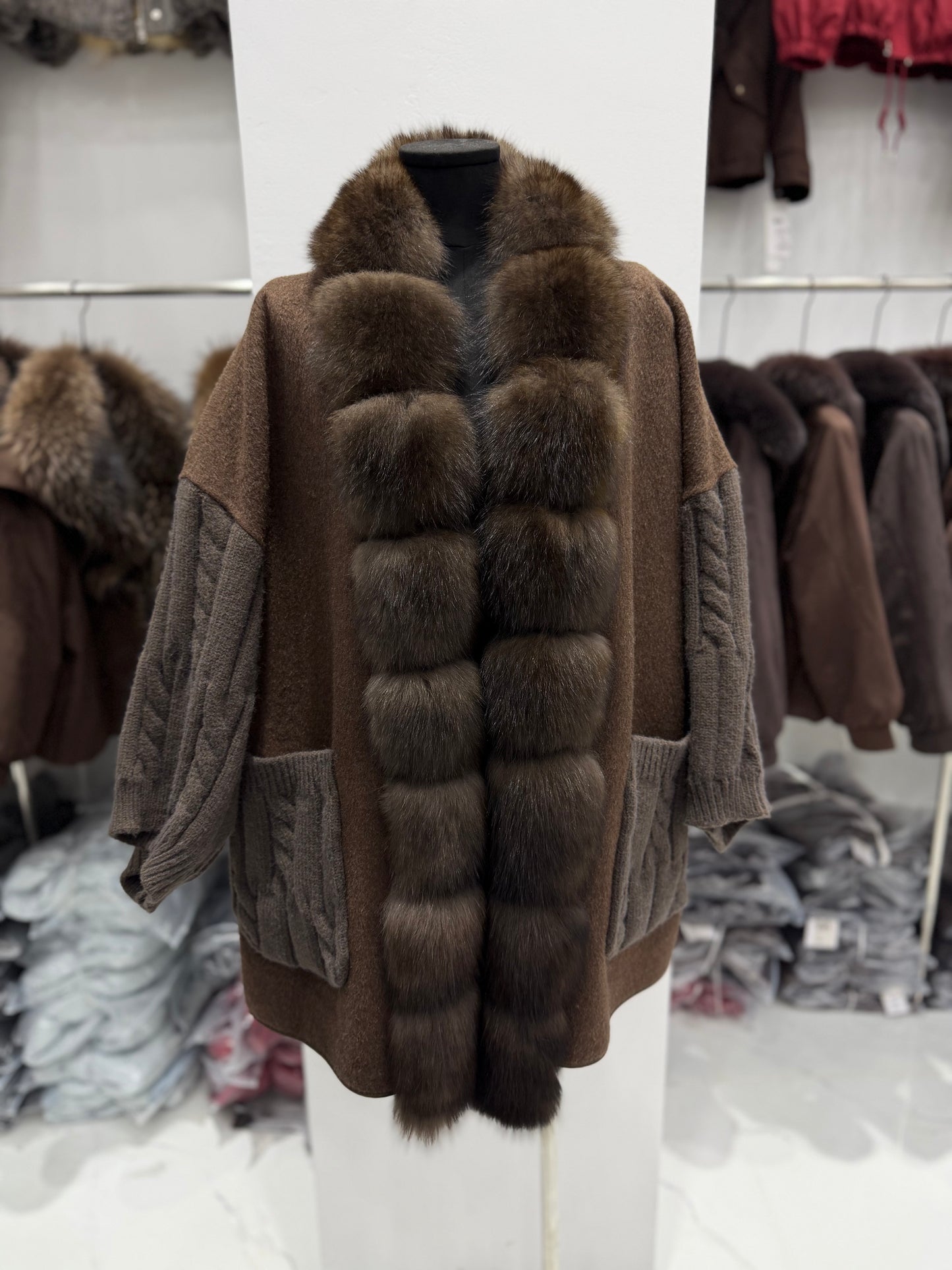 The Sorelle Fox Fur Cardigan