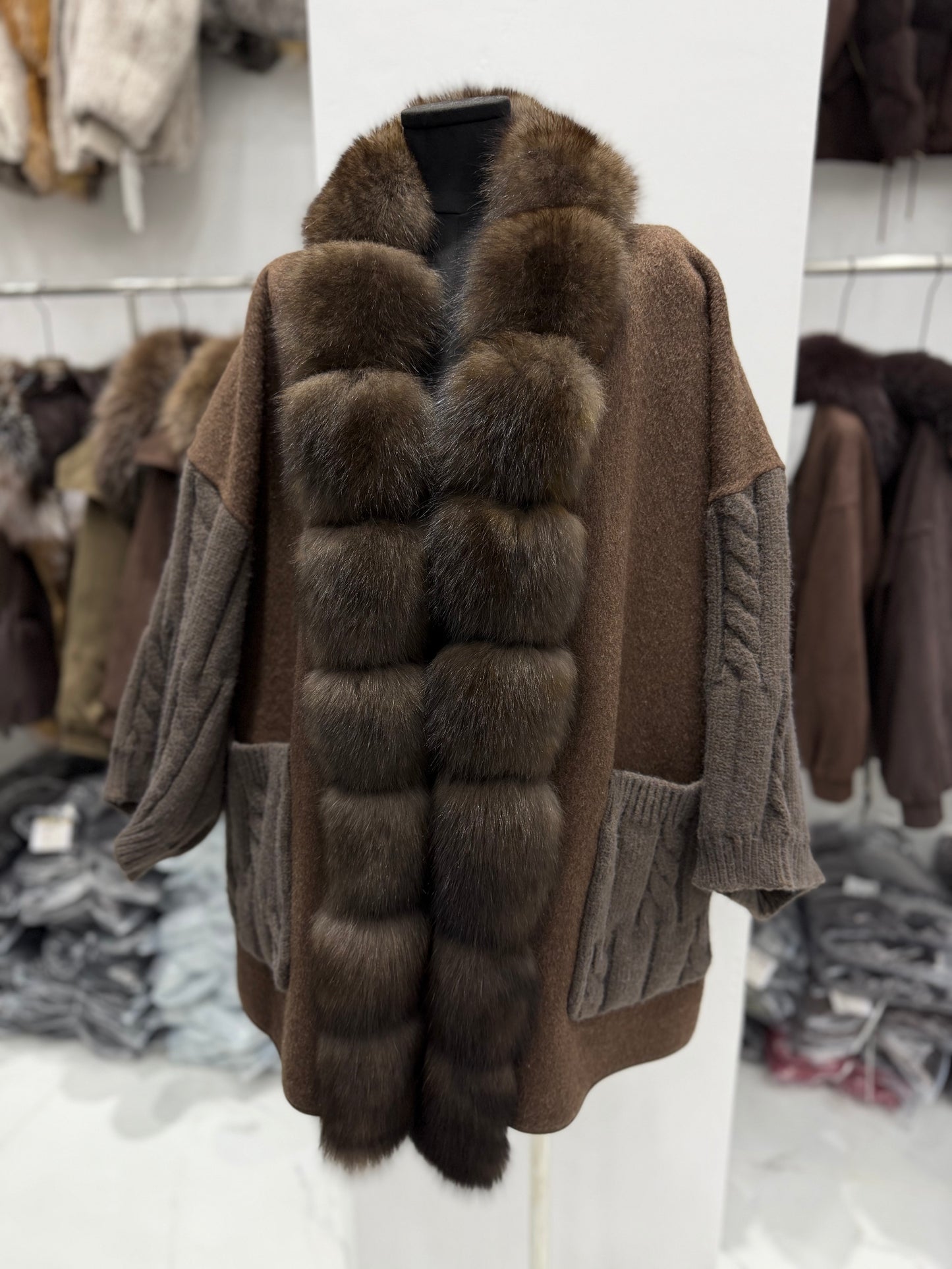 The Sorelle Fox Fur Cardigan