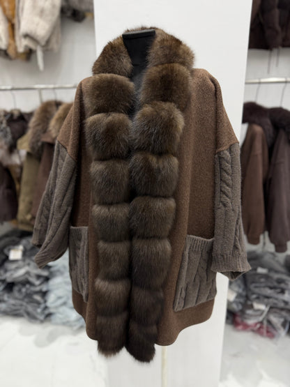 The Sorelle Fox Fur Cardigan