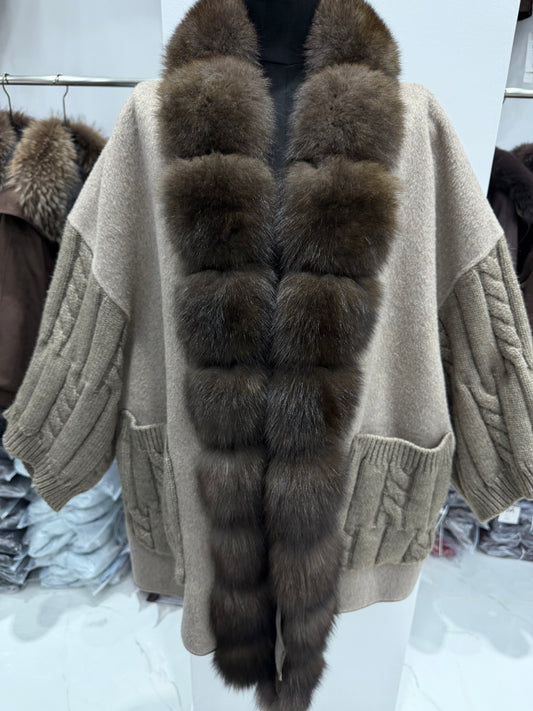 The Sielle Fox Fur Knit Jacket