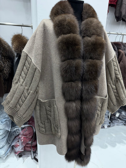 The Sielle Fox Fur Knit Jacket