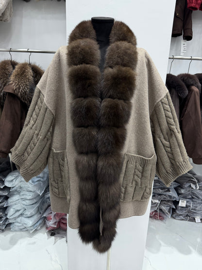 The Sielle Fox Fur Knit Jacket